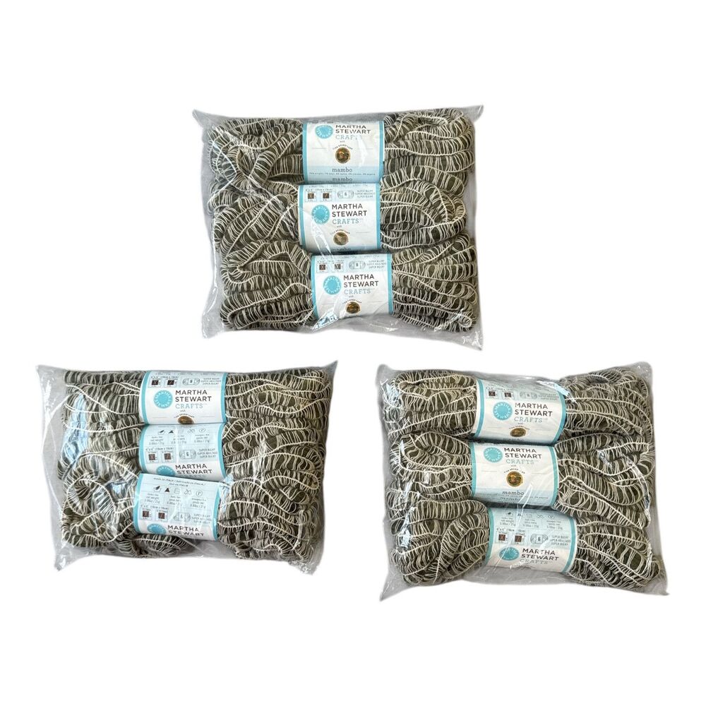 Marth Stewart Yarn Lot of 9 Skeins Mambo Crocodile Green Super Bulky 6 Italy